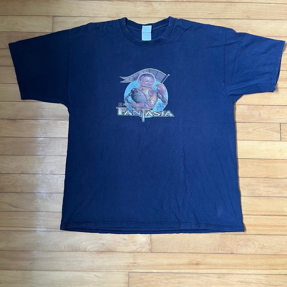 Vintage PlayStation Fantasia Film Festival Graphic T-Shirt Navy Blue XL Gildan